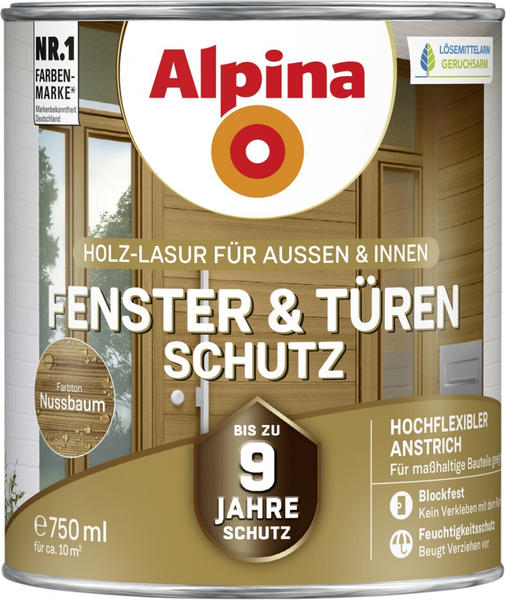 Alpina Farben Fenster- und Türen-Schutz Nussbaum 0,75l