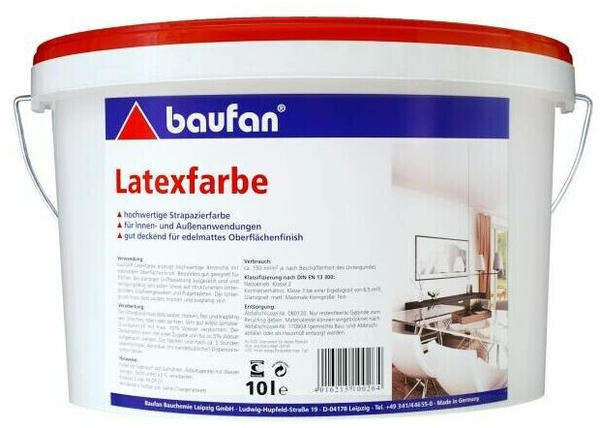 Baufan Latexfarbe weiß 10l