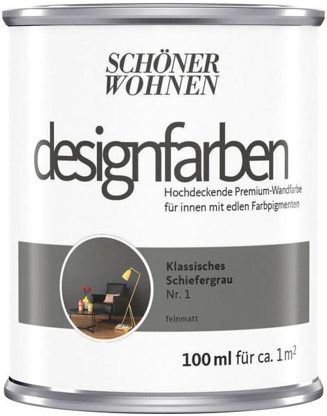 Schöner Wohnen Designfarben Klassisches Schiefergrau feinmatt 0,1 l