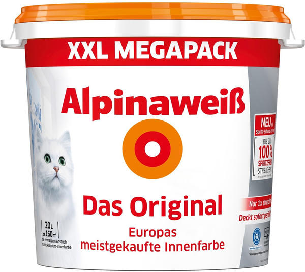 Alpina Farben Alpinaweiß Das Original mit Spritz-Schutz-Formel 20l