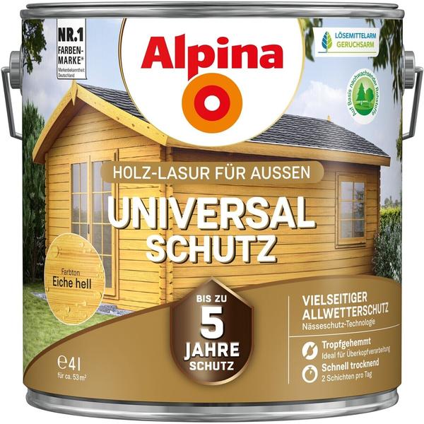 Alpina Farben Universalschutz Holzlasur 4 l eiche hell