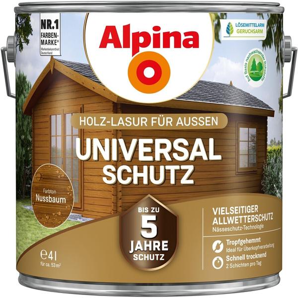 Alpina Farben Universalschutz Holzlasur 4 l nussbaum