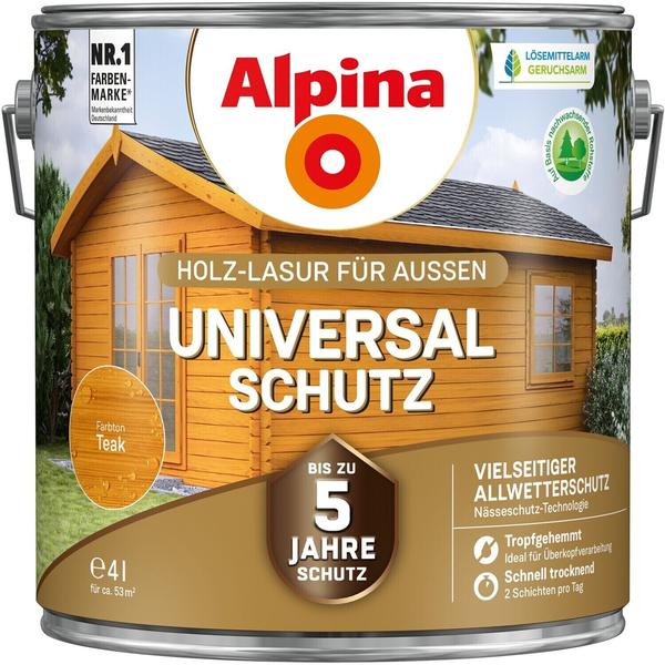 Alpina Farben Universalschutz Holzlasur 4 l teak