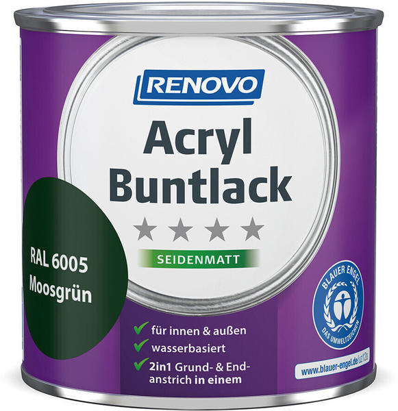 Renovo Acryl Buntlack seidenmatt 375ml moosgrün RAL 6005