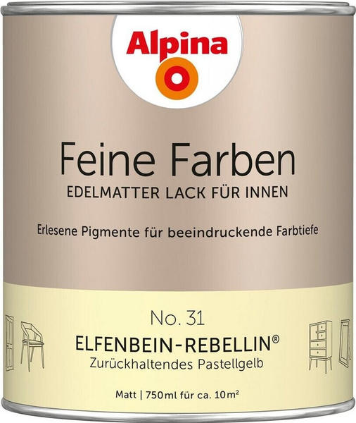 Alpina Farben Feine Farben edelmatter Lack für Innen No 31 Elfenbein-Rebellin 0,75l