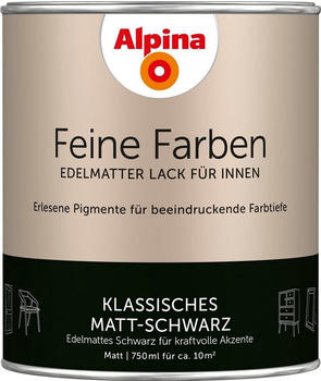 Alpina Farben Alpina Feine Farben edelmatter Lack für Innen Klassisches Matt-Schwarz 0,75l