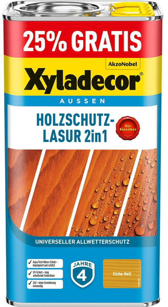 Xyladecor Holzschutz Lasur 2in1 eiche hell 5l