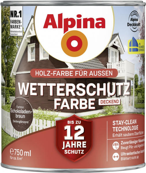 Alpina Farben Wetterschutz-Farbe deckend 0,75 l Schokoladenbraun