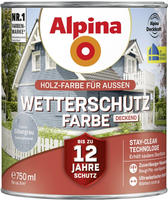 Wetterschutzfarbe Deckend 0,75 L Silbergrau Holzschutzfarbe - Alpina