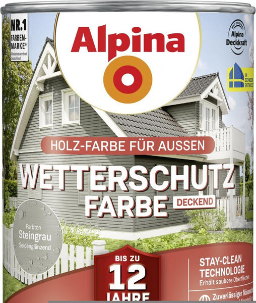 Alpina Farben Wetterschutzfarbe 2,5 l steingrau