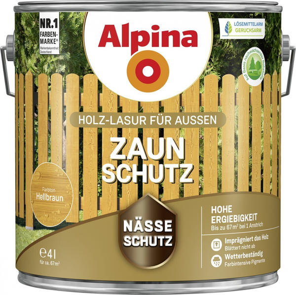 Alpina Farben Zaun-Schutz hellbraun 4l