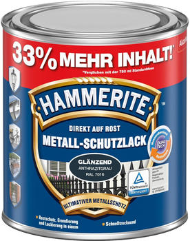 Hammerite Metall-Schutzlack gl&auml;nzend 1 l Anthrazitgrau