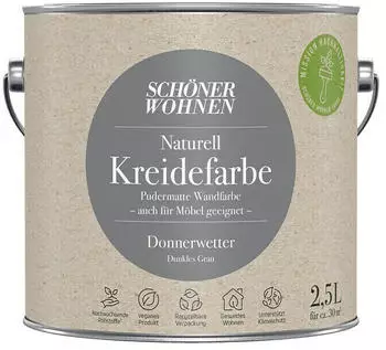 Sch&ouml;ner Wohnen Naturell Kreidefarbe Donnerwetter Dunkles Grau