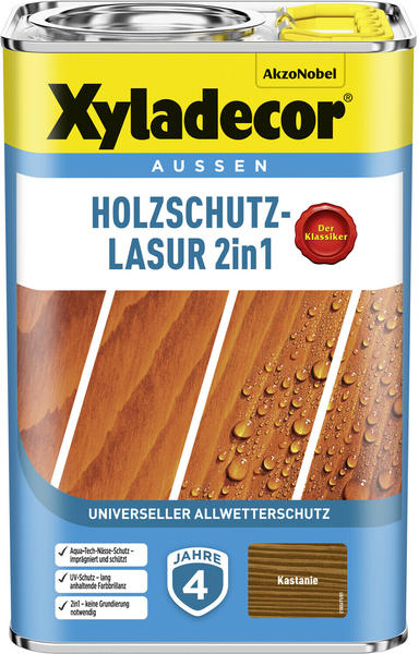 Xyladecor Holzschutzlasur 2in1 Kastanie 4l