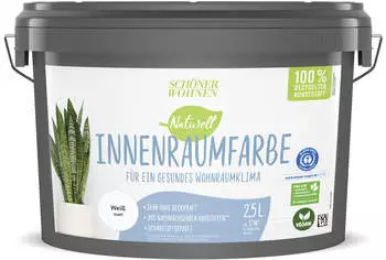 SCH&Ouml;NER WOHNEN Naturell Innenraumfarbe wei&szlig; 10l