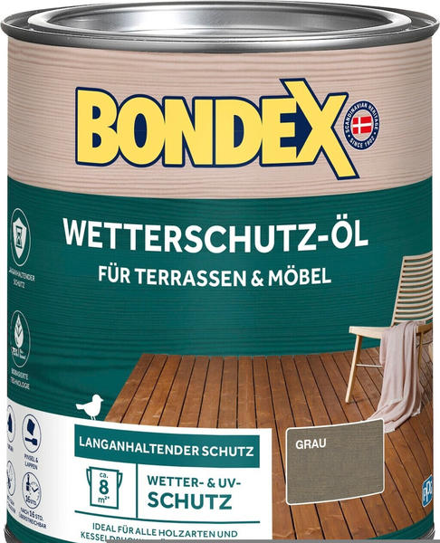 Bondex Wetterschutz-Öl für Terrassen und Möbel grau 0,75l