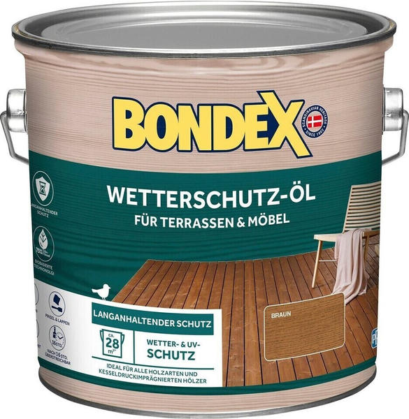 Bondex Wetterschutz-Öl für Terrassen und Möbel braun 2,5l