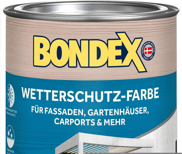 Bondex Wetterschutzfarbe für Fassaden, Gartenhäuser, Carports & mehr weiß 0,75l