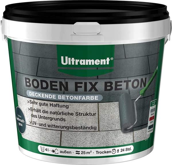Ultrament Boden Fix Beton anthrazitgrau 4l
