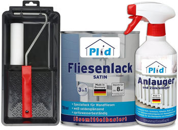 Plid Fliesenlack Premium Lackierset Weiß Seidenglänzend 0,75l