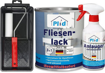 Plid Fliesenlack Premium Lackierset Cremeweiß Glänzend 0,75l