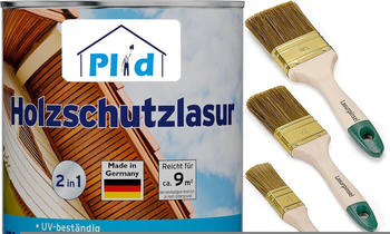 Plid Holzschutzlasur Premium 0,75l + Pinselset