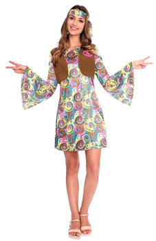 Amscan Psychedelic Hippie Girl Lisa Damenkostüm bunt