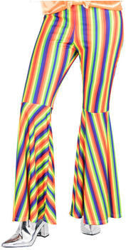 Amscan Rainbow Stripes Hippie Schlaghose für Damen bunt