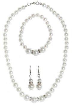 Widmann 20er Jahre Schmuck Set 4-teilig weiß