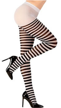 Widmann Gestreifte Strumpfhose schwarz-weiß 70 DEN schwarz/weiß