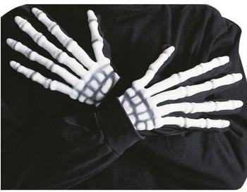Widmann Leuchtende 3D Skelett-Handschuhe weiß/schwarz