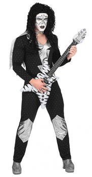 Widmann Heavy Metal Rock Star Herrenkostüm schwarz/silber