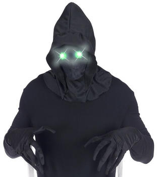 Widmann Gesichtslose Maske mit grünen Leuchtaugen schwarz