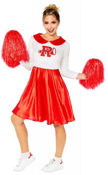 Amscan Sandy Cheerleader Grease Damen Kostüm Deluxe rot/weiß