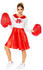 Amscan Sandy Cheerleader Grease Damen Kostüm Deluxe rot/weiß