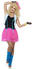Smiffy's 80er Jahre Rock Lady Kostüm schwarz/pink