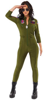 Amscan Top Gun Jumpsuit Damenkostüm grün