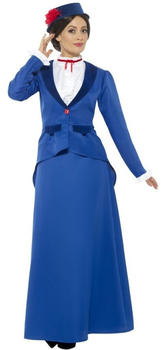 Smiffy's Florien Viktorianische Nanny Damenkostüm blau