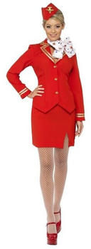 Smiffy's Red Airline Stewardess Kostüm rot