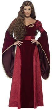 Smiffy's Mittelalterliche Königin Liz Kostüm Deluxe rot