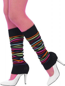 Smiffy's Ringel Neon Stulpen schwarz/bunt