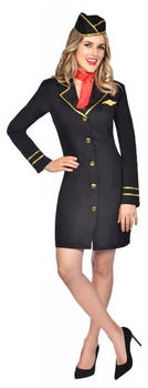Amscan Stewardess Annabell Damenkostüm schwarz
