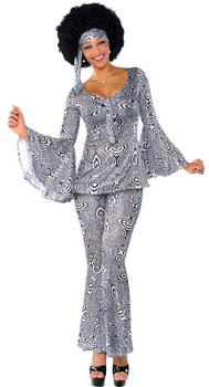 Amscan 70er Jahre Dancing Damenkostüm Plussize schwarz/weiß