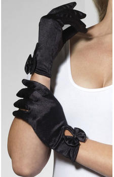 Smiffy's Kurze Handschuhe mit Schleife schwarz