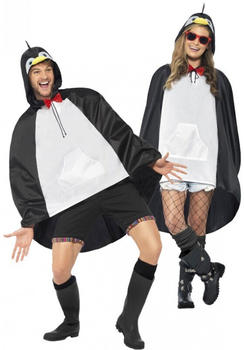 Smiffy's Pinguin Party Poncho Regenschutz schwarz