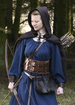 Battle-Merchant Offene Mittelalter Gugel Markus blau schwarz