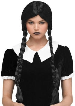 Fun World Schulmädchen Perücke lange schwarze Haare