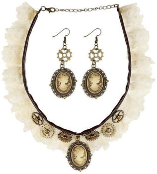 Widmann Schmuckset 09774 Halsband Spitze Cameo Relief Ohrringe