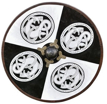 Battle-Merchant Rundschild Greiftier-Bemalung Wikingerzeit