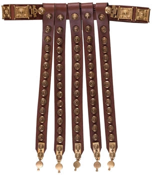 Battle-Merchant Römischer Gürtel aus Leder und Messing Mittelalter